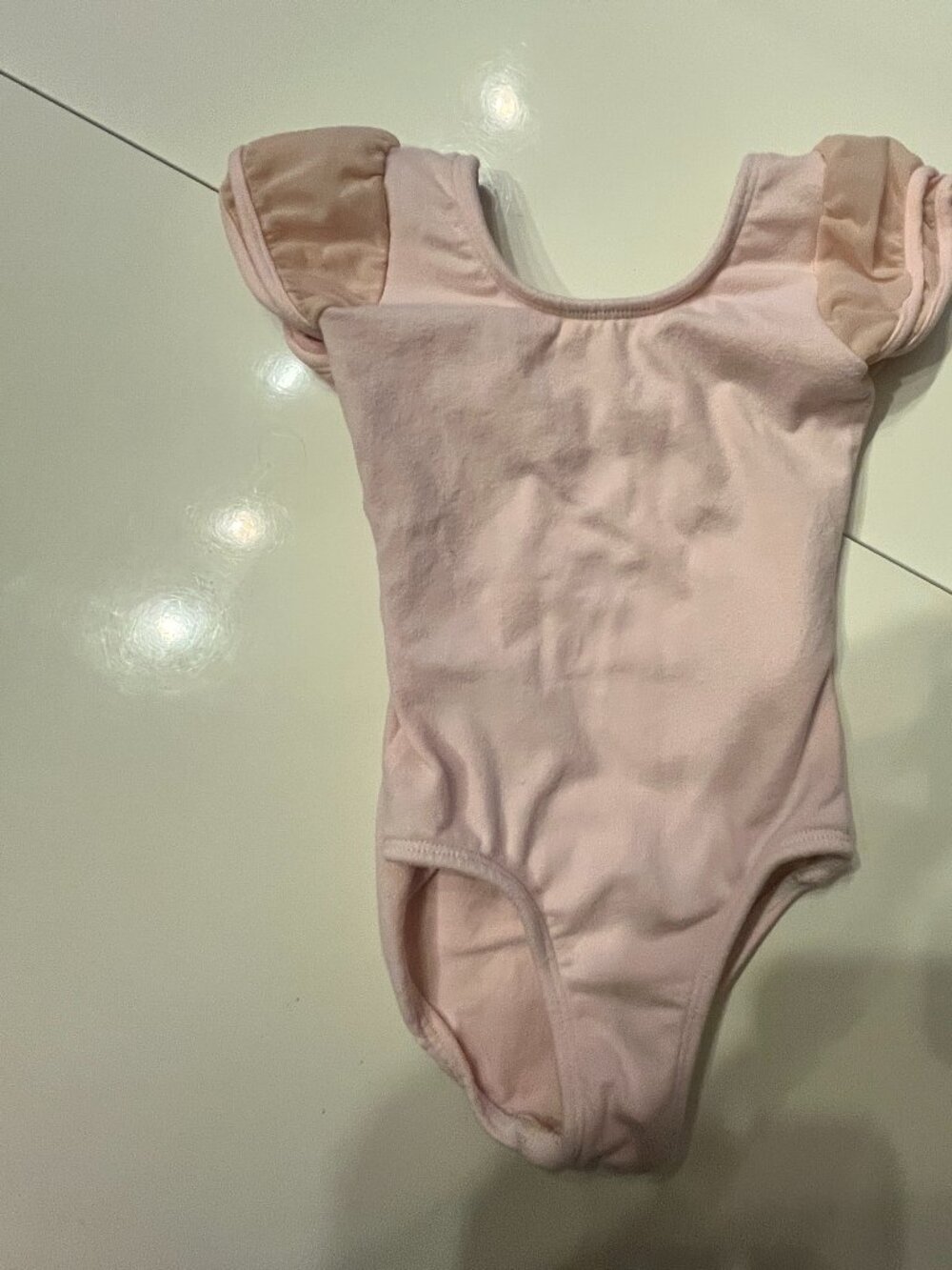 Girls Leotard for Ballet by Dancina -Pink Mesh Sleeves  Size 2-3T